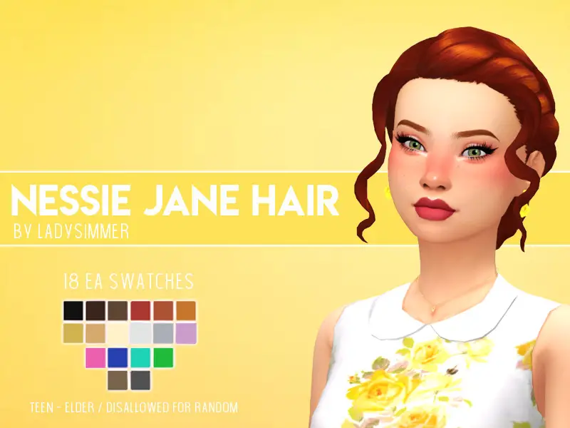 Jane hair. SIMS 4 Hairstyles.