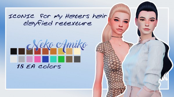 Neko Amiko: Iconic hair retextured for Sims 4