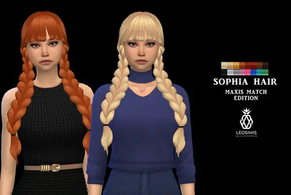 Leo 4 Sims: Sophia Hair for Sims 4