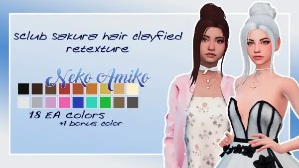 Neko Amiko: SClub`s Peach hair retextured for Sims 4