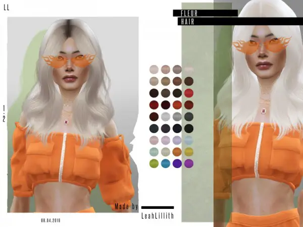 The Sims Resource: Fleur Hair by Leah Lillith for Sims 4