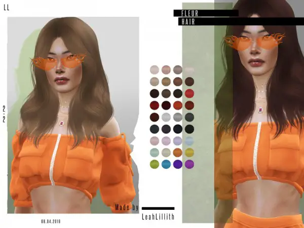The Sims Resource: Fleur Hair by Leah Lillith for Sims 4