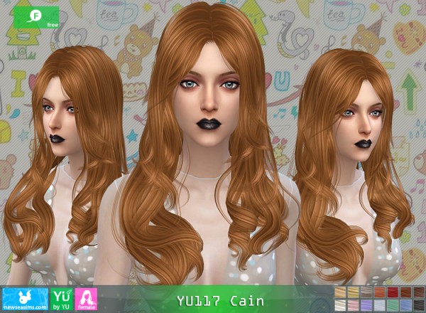 NewSea: YU117 Cain hair for Sims 4