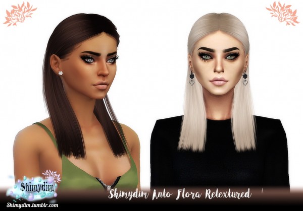 Shimydim: Anto`s Flora Hair Retextured for Sims 4