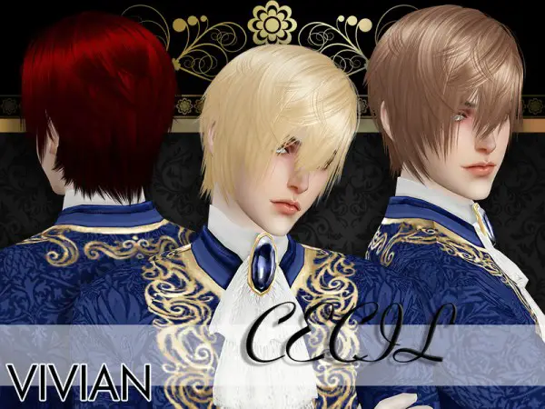 The Sims Resource: Cecil hair by VivianDang for Sims 4