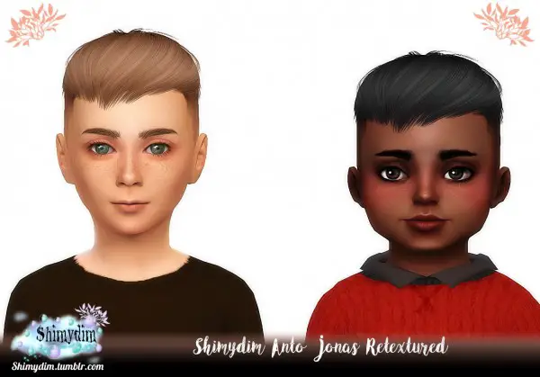 Shimydim: Anto`s Jonas hair retextured   Child and Toddler version for Sims 4