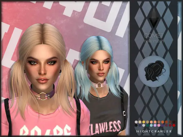 The Sims Resource: Comet Hair by Nightcrawler Sims for Sims 4