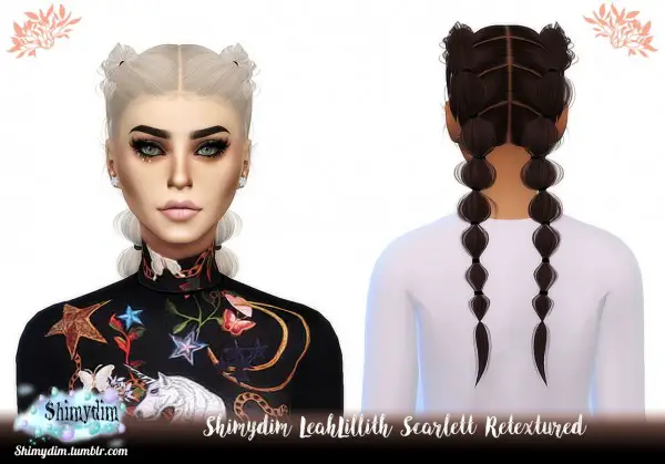 Shimydim: LeahLilith`s Scarlett Hair Retextured for Sims 4