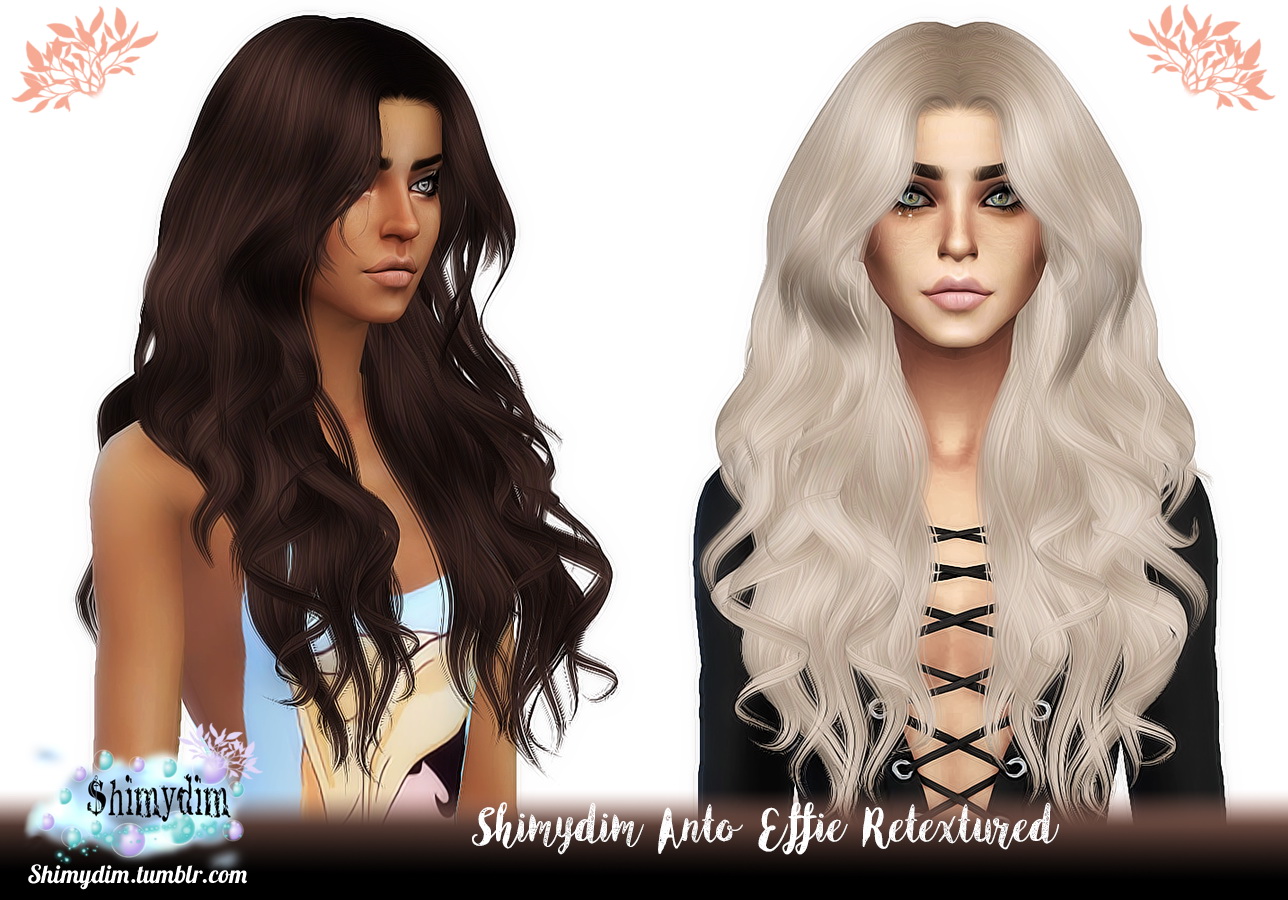 Shimydim Anto` Effie Hair Retextured Sims 4 Hairs 7425