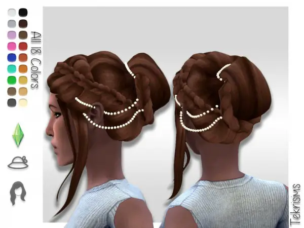 The Sims Resource: Nadia Bun Hair by TekriSims for Sims 4