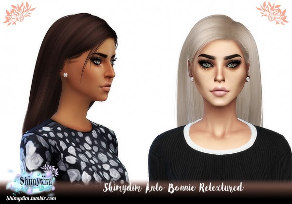 Shimydim: Anto`s Bonnie Hair Retextured for Sims 4
