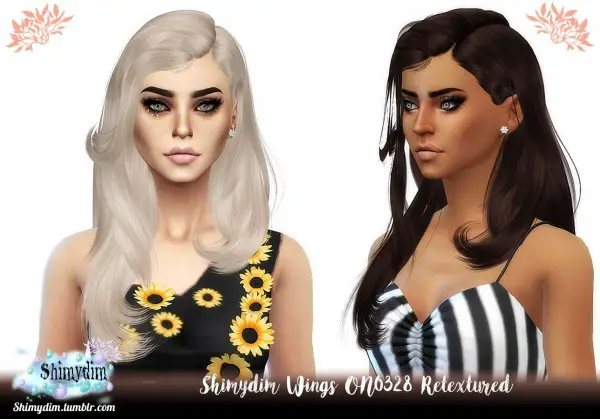 Shimydim: Wings ON0328 Hair Retextured for Sims 4