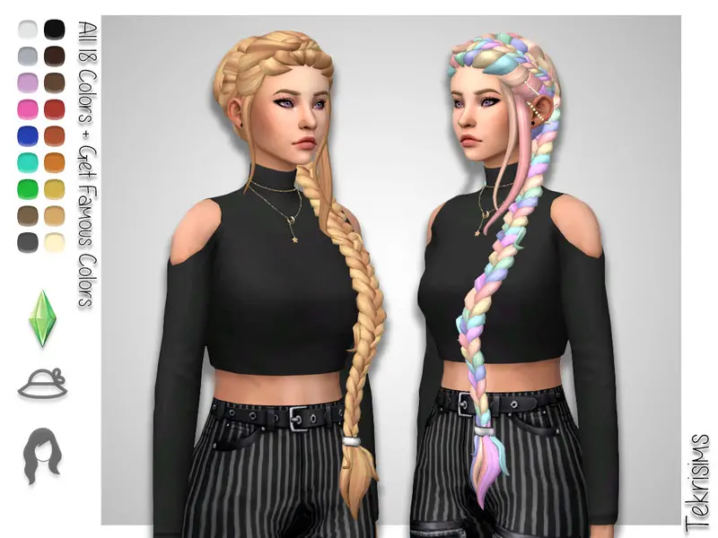 Sims 4 Hairs ~ The Sims Resource: Nadia Hair by TekriSims