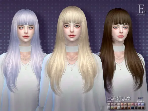 The Sims Resource: Hime n43 hair by S Club for Sims 4