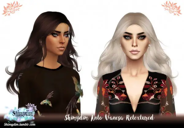 Shimydim: Anto Vanesa Hair Retextured for Sims 4