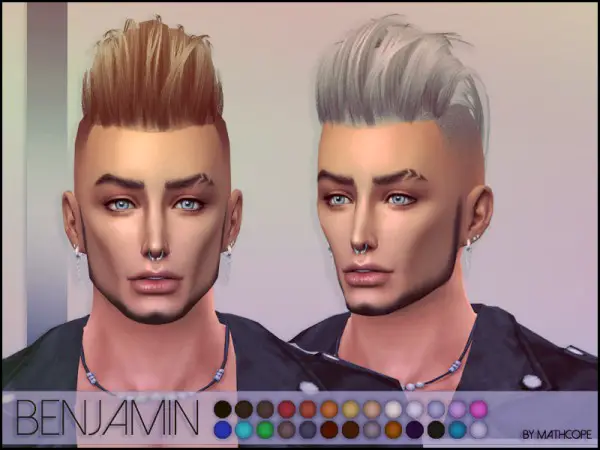 The Sims Resource: Benjamin Hair by mathcope for Sims 4