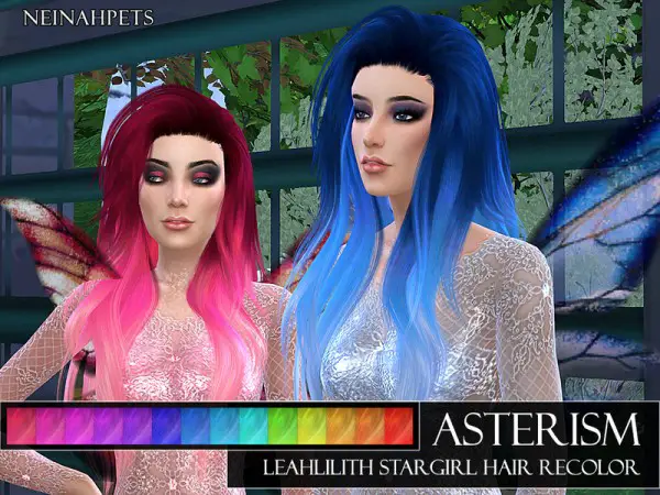 The Sims Resource: Asterism   LeahLilith StarGirl Hair Recolored by neinahpets for Sims 4