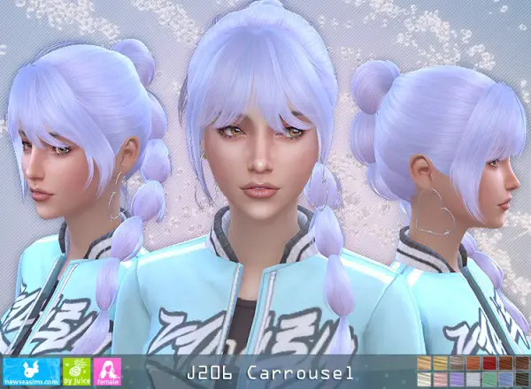NewSea: J206 Carrousel hair for Sims 4