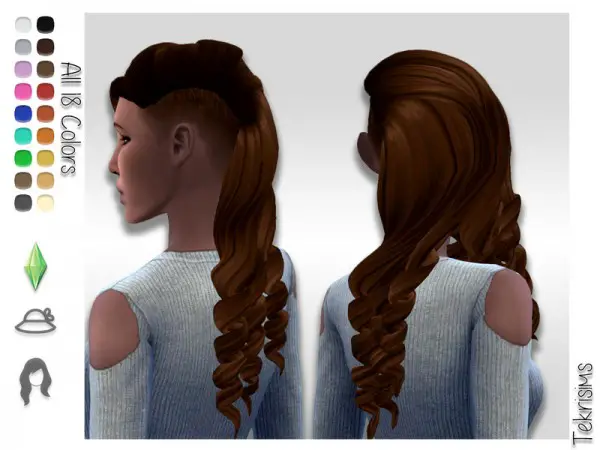 The Sims Resource: Scorn hair by TekriSims for Sims 4