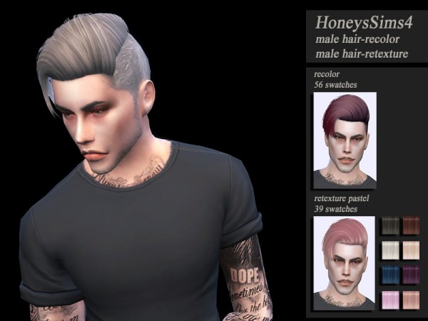 The Sims Resource: Ade darma`s Zayn Hair Retextured by Jenn Honeydew Hum for Sims 4
