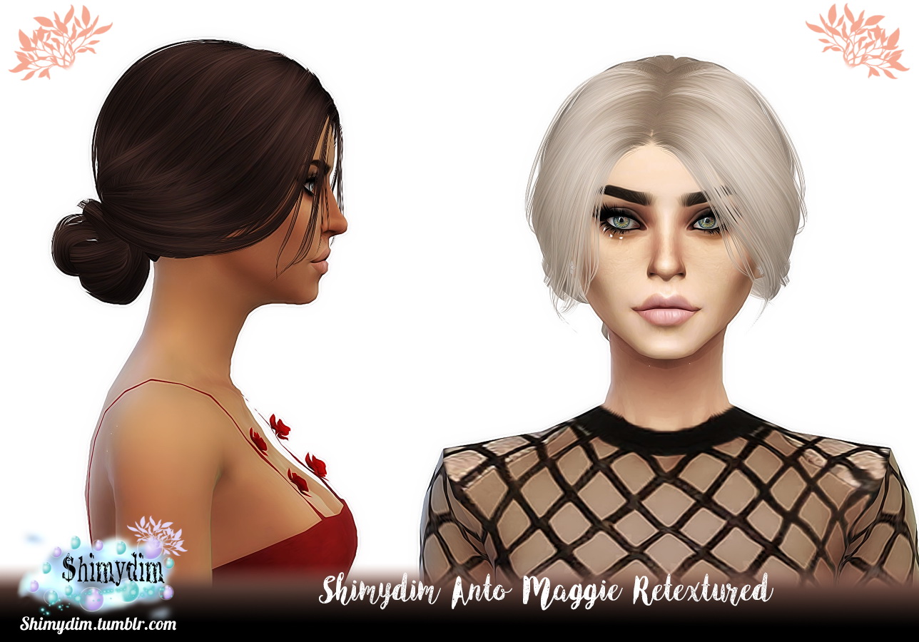 Shimydim Anto`s Maggie Hair Retextured Sims 4 Hairs