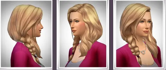 Birksches sims blog: Julie Side Braid hair for Sims 4
