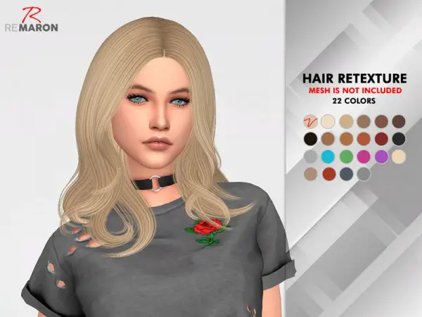 The Sims Resource: Trouble Hair Retextured by remaron for Sims 4