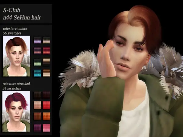 The Sims Resource: S Club`s SeHun Hair retextured by Jenn Honeydew Hum for Sims 4