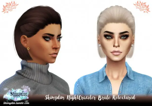Shimydim: NightCrawler`s Brule hair Retextured for Sims 4