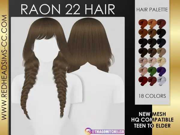 Coupure Electrique: RAON 22 Hair Retextured for Sims 4