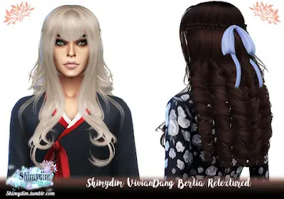 Shimydim: VivianDang Bertia Hair Retextured for Sims 4