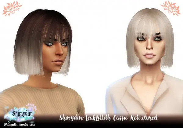 Shimydim: LeahLillith`s Cassie hair retextured for Sims 4