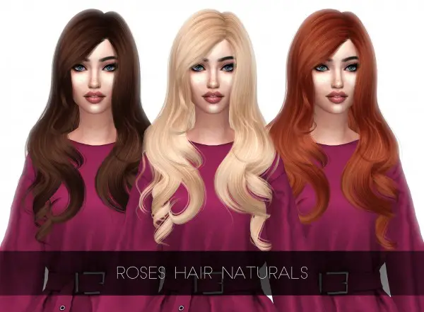 Sims 4 Hairs ~ Kenzar Sims: Roses Hair Naturals Retextured