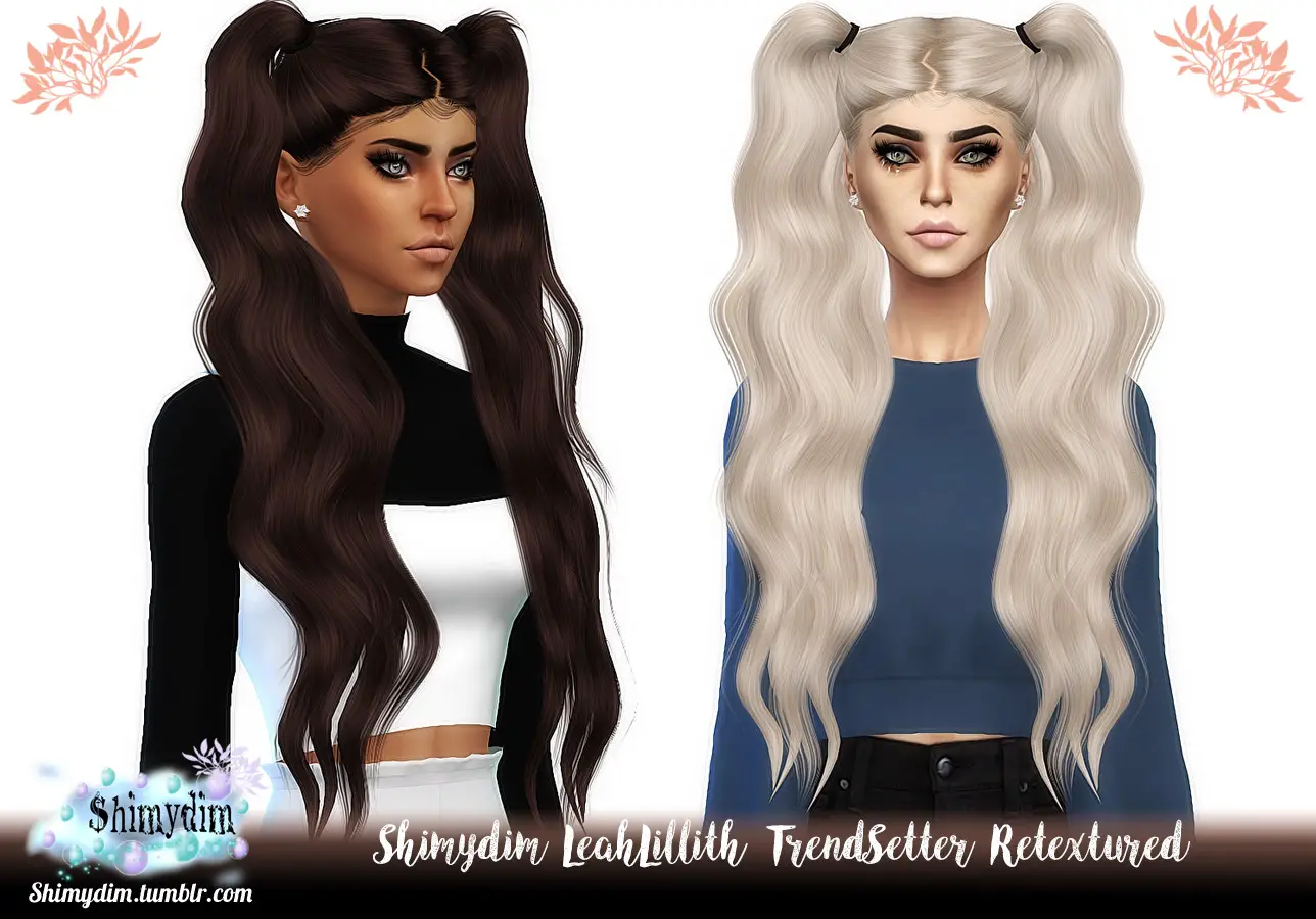 Shimydim Leahlillith`s Trendsetter Hair Retextured Sims 4 Hairs