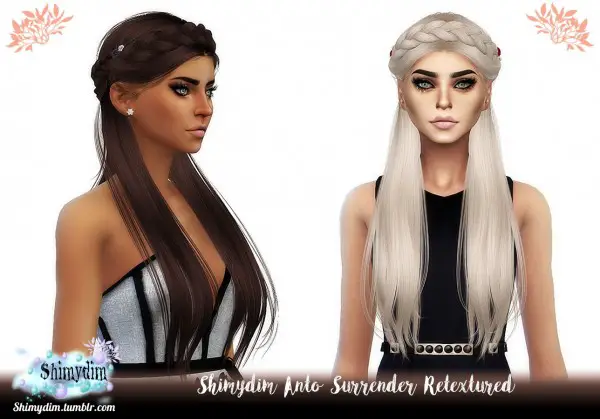 Shimydim: Anto`s Surrender Hair Retextured for Sims 4