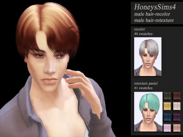 The Sims Resource: AdeDarma`s Jungkook hair retextured by Jenn Honeydew Hum for Sims 4