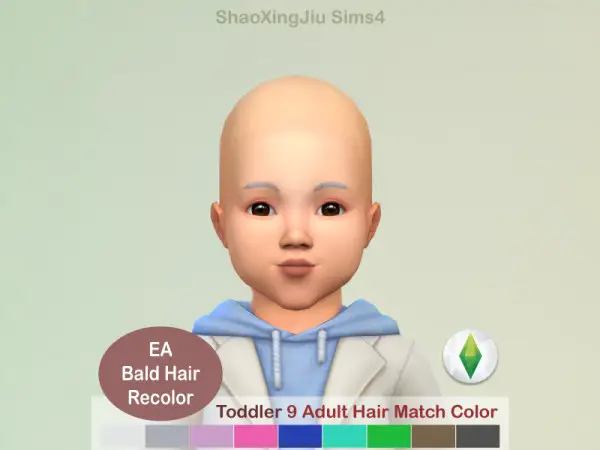 The Sims Resource: Bald Hair Recolored by jeisse197 for Sims 4