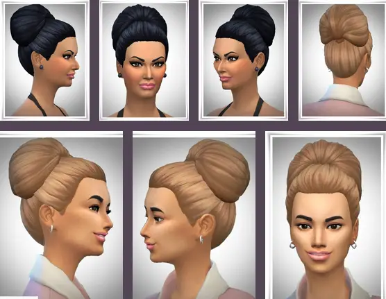 Birksches sims blog: New sofia bun hair for Sims 4