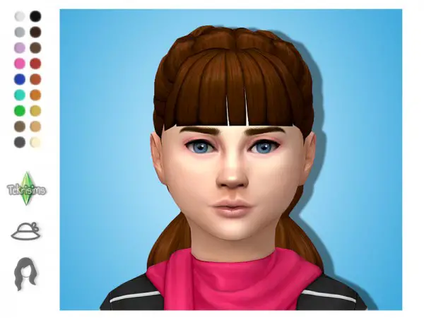 The Sims Resource: Katie hair with bangs by TekriSims for Sims 4