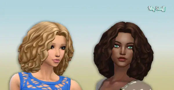 Mystufforigin: Louise Curls hair for Sims 4