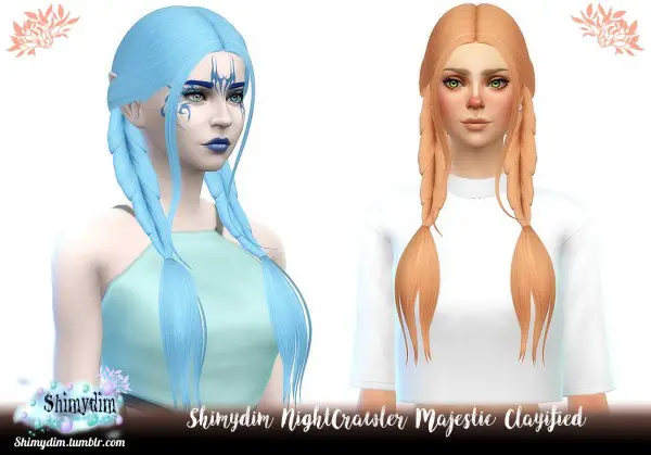 Shimydim: NightCrawler`s Majestic Hair Clayified for Sims 4