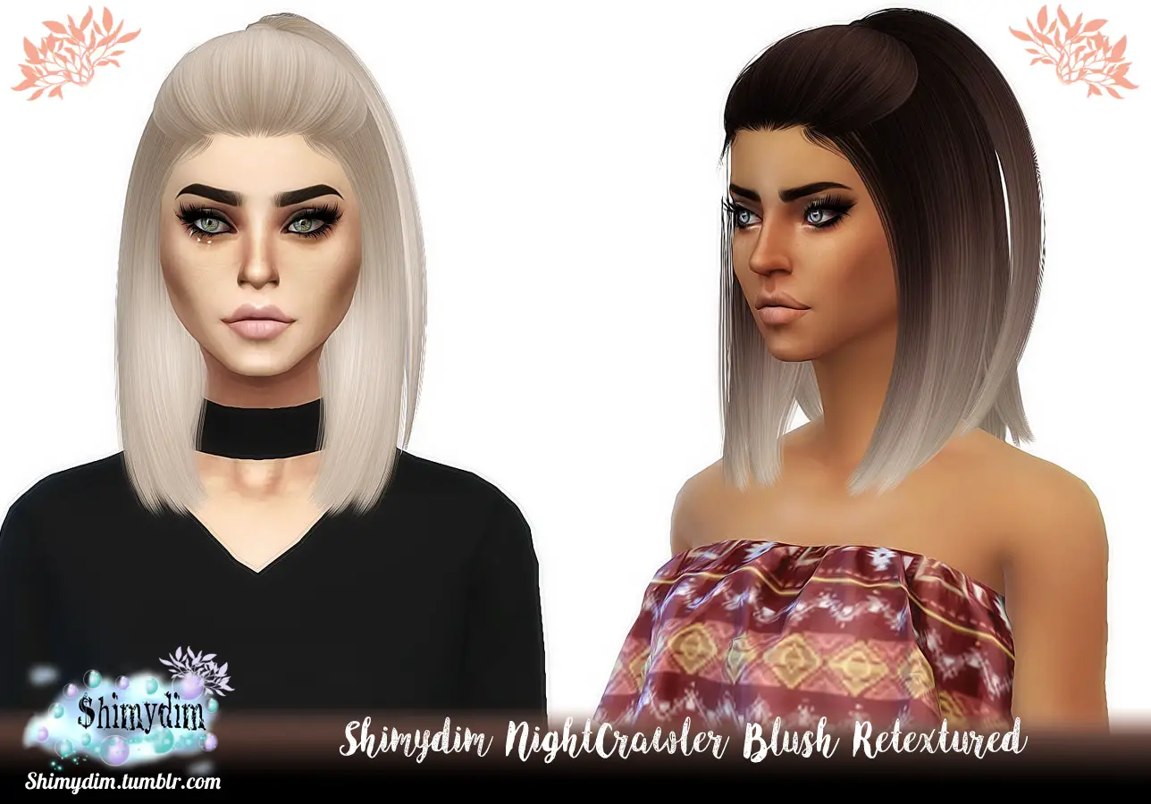 Shimydim Nightcrawler`s Blush Hair Retextured Sims 4 Hairs