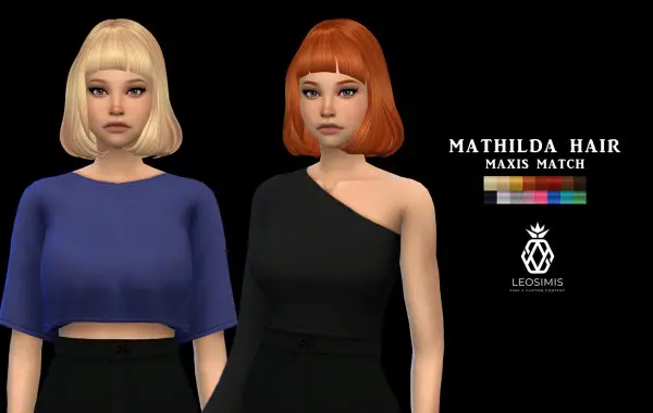 Leo 4 Sims: Mathilda Hair for Sims 4