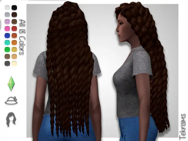 The Sims Resource: Bad Gyal hair by TekriSims for Sims 4