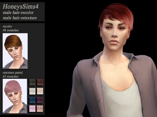 The Sims Resource: Anto`s Atlas Hair Retextured by Jenn Honeydew Hum for Sims 4