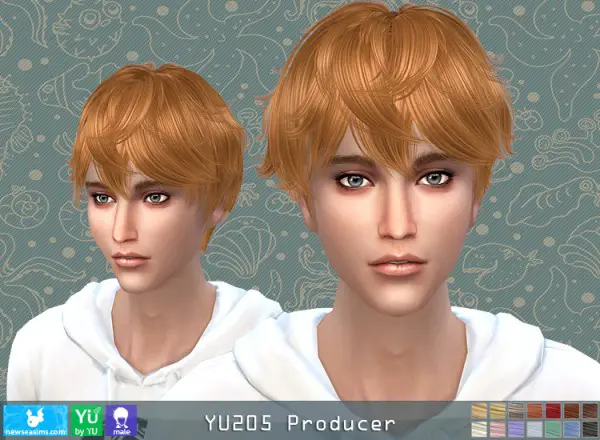 NewSea: YU205 Producer Hair for Sims 4