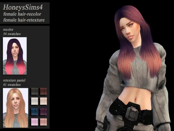 The Sims Resource: LeahLillith`s Emily Hair Retextured by Jenn Honeydew Hum for Sims 4