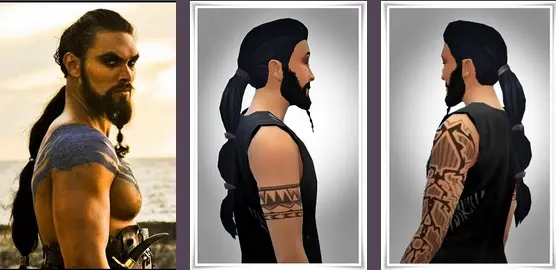 Birksches sims blog: Drogo New Ponytail for Sims 4