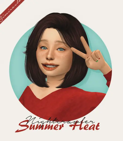 Simiracle: Nightcrawler`s Summer Heat hair retextured   Kids Version for Sims 4