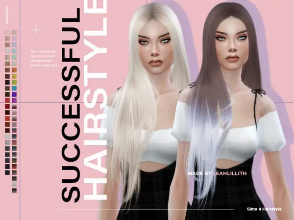 The Sims Resource: Successful Hair by Leah Lillith for Sims 4